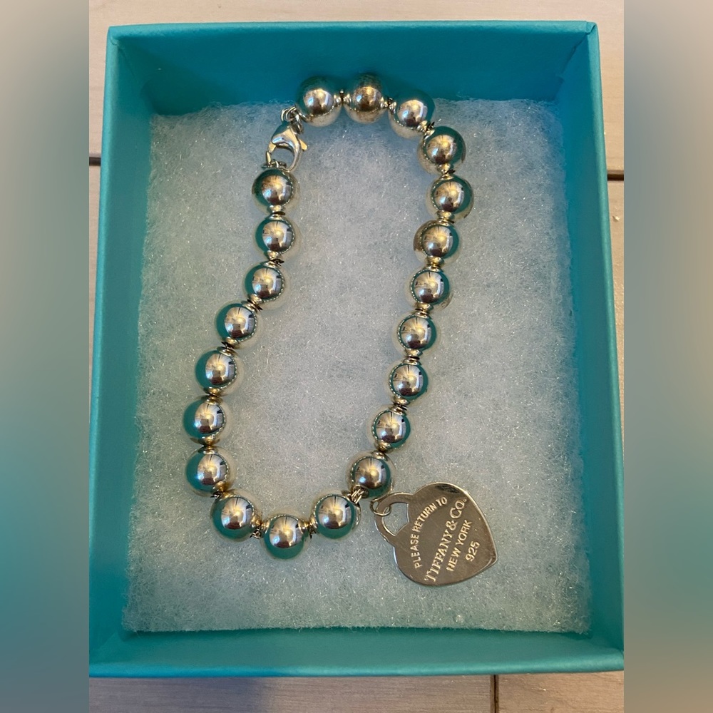 Tiffany and Co. Silver Return to Tiffany Heart Tag Ball Bracelet